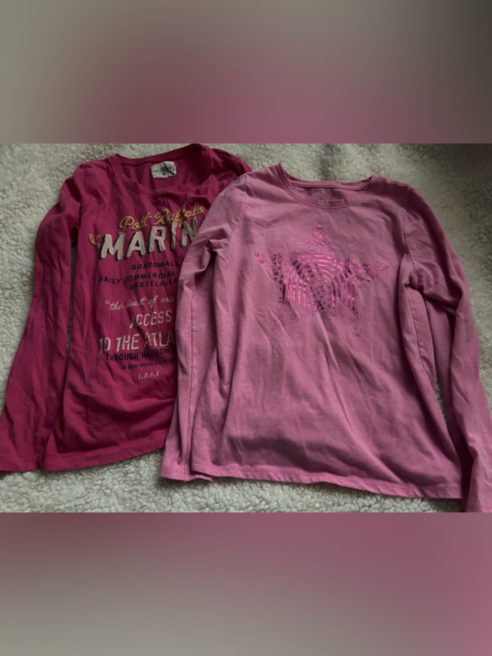 girl’s pink long sleeve lot size M 8-10